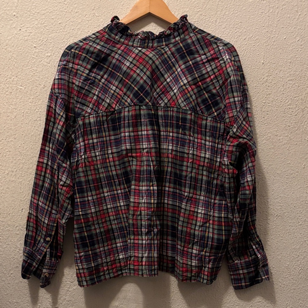 Plaid Ruffle Flannel Shirt - Picture 6 of 6